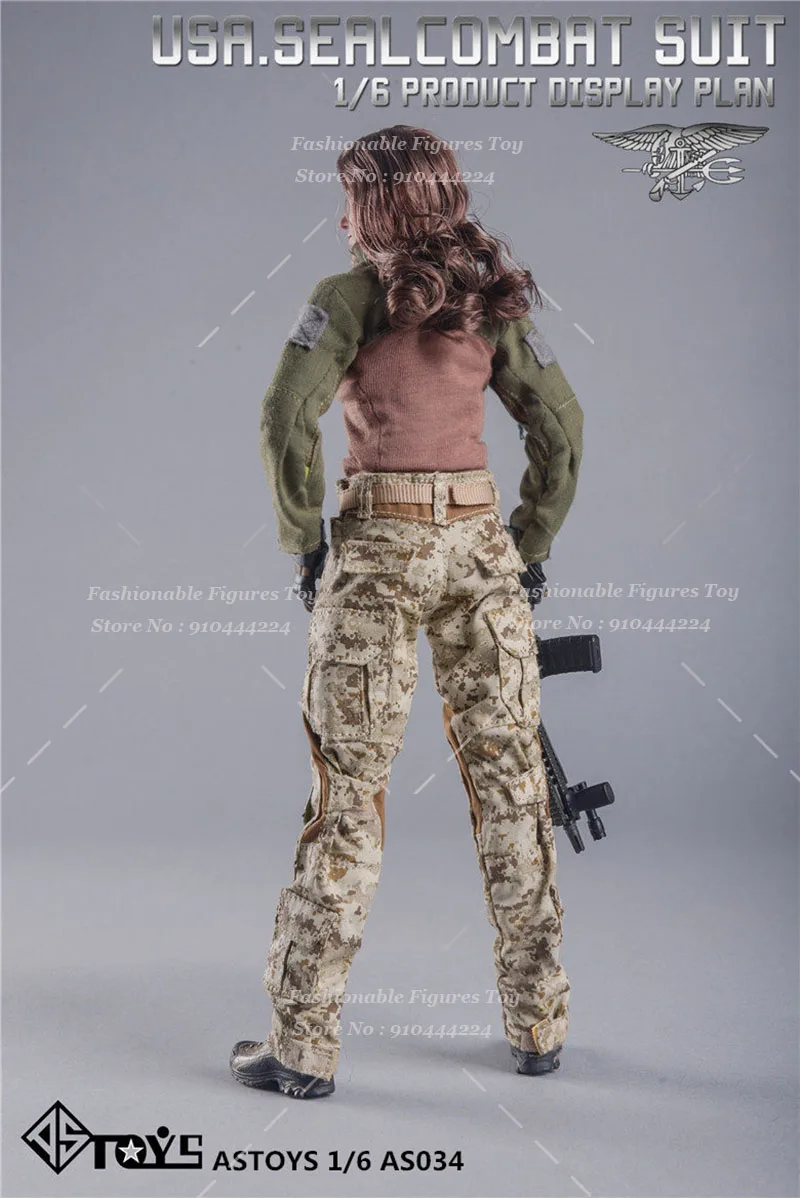 AS034 1/6 Kobieta żołnierz Navy Seal Wojskowy kamuflaż bojowy Taktyczny zestaw ubrań dla 12-calowej figurki akcji