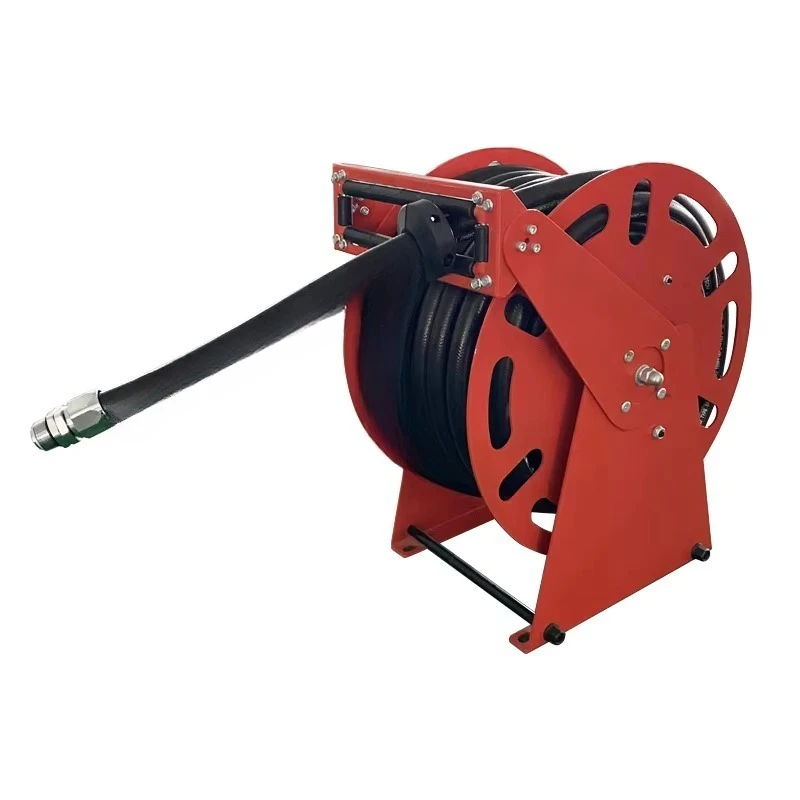 High pressure water drum hose reel automatic telescopic metal grease reel for car washing machine air gun car washing machine
