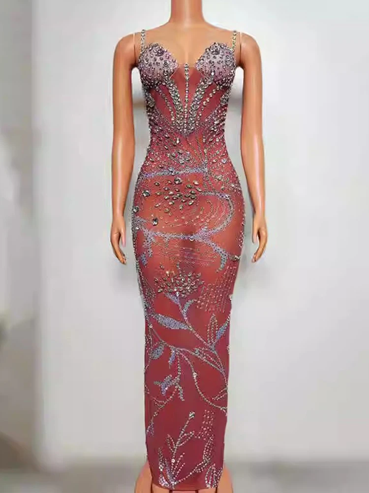 Sexy elástico vestido de fenda de suspensão feminino, Alta qualidade, Diamante quente, Nova moda, Roupa feminina personalizada, 2024