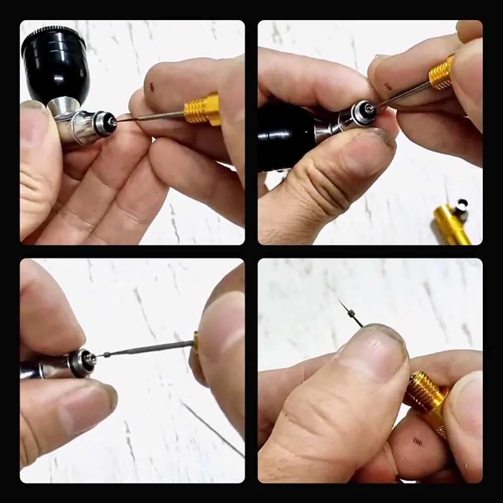 1Pc Nozzle Cleaning Needles Tool Metal Windscreen Washer Jet Cleaning and Adjustment Needle Tool Spray Pen Air Pump Tool Golden