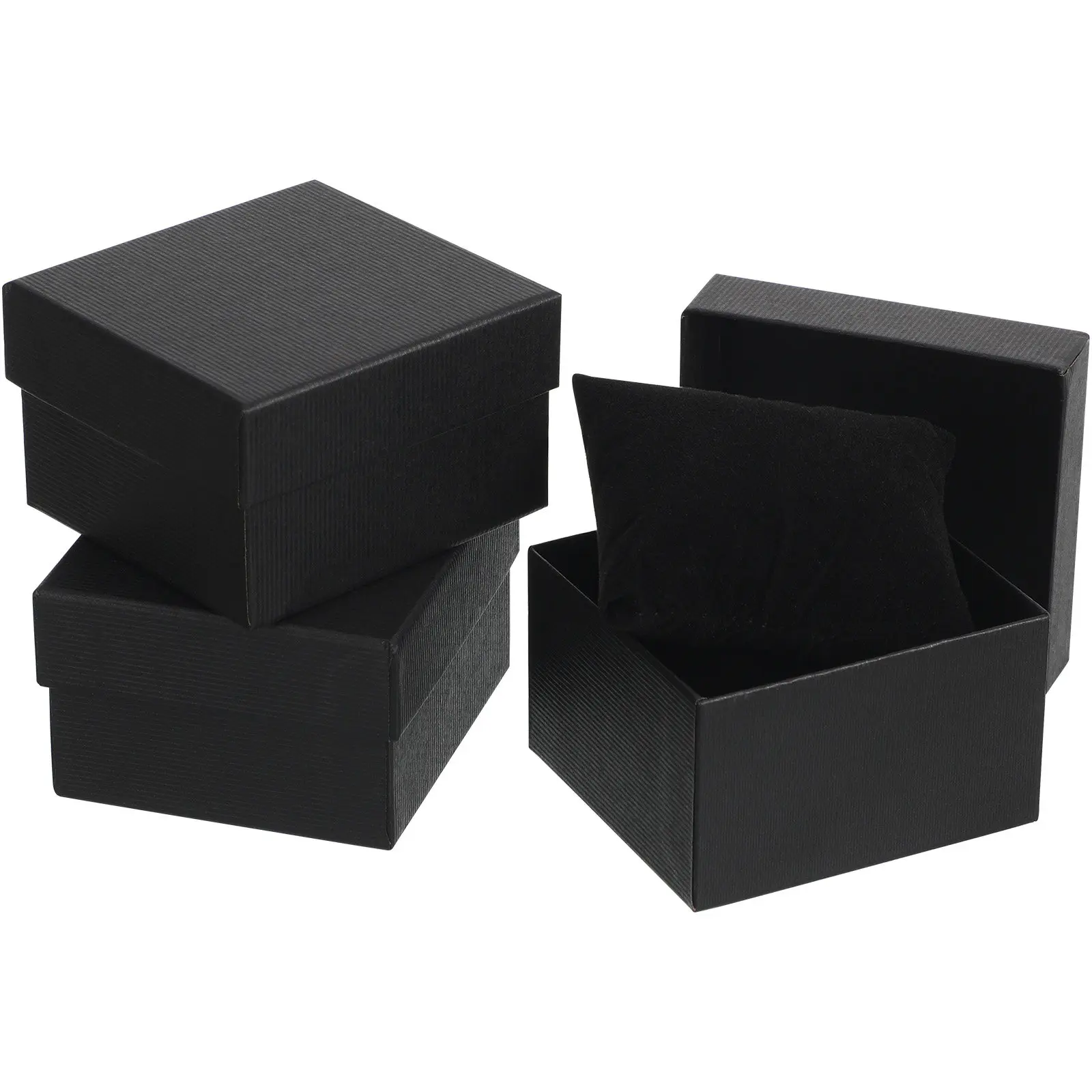3Pcs Stylish Paper Watch Box Set with Customizable Design Space and Protective Pillow for Watches Bracelets Necklaces Jewelry