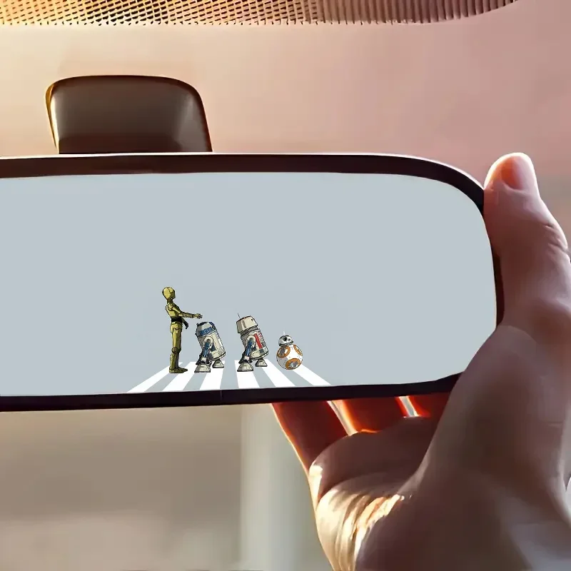 

1PC Robot Cartoon Car Decal - Crosswalk - themed, Simple Application, Great for Auto Personalization