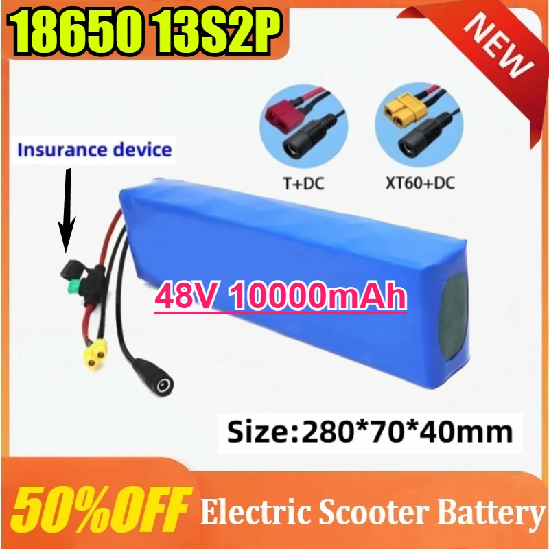 

13S2P 48V 10000mAh 18650 Rechargeable Lithium Battery Pack 1000W Power Modified Bicycle electric scooter Vehicle with Charger