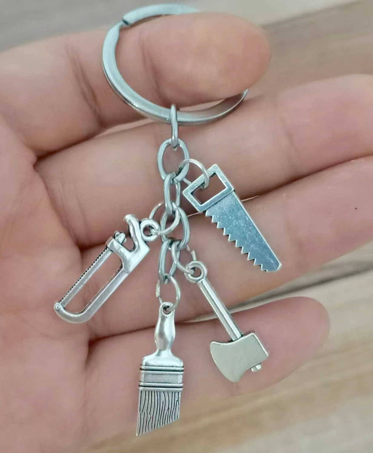 Engineer Architect House Design Key Chain Decoration House Hammer Ruler Creative Decoration Key Chain Father\'S Day Gift