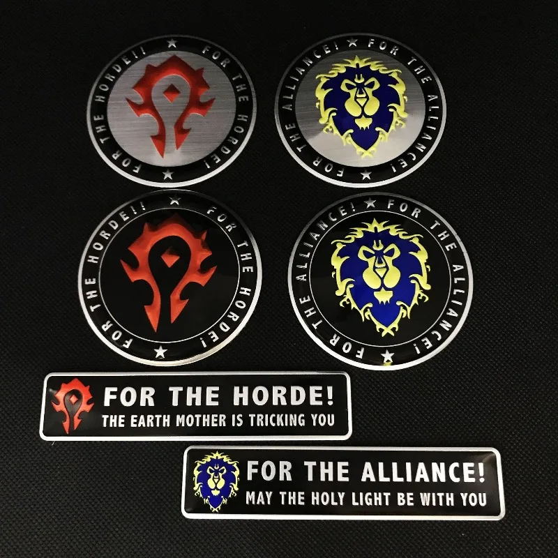 

High-quality 3D Aluminum Alloy Car Stickers Modification World Warcraft: Horde League Element Scratch Cover Diy Car Accessories