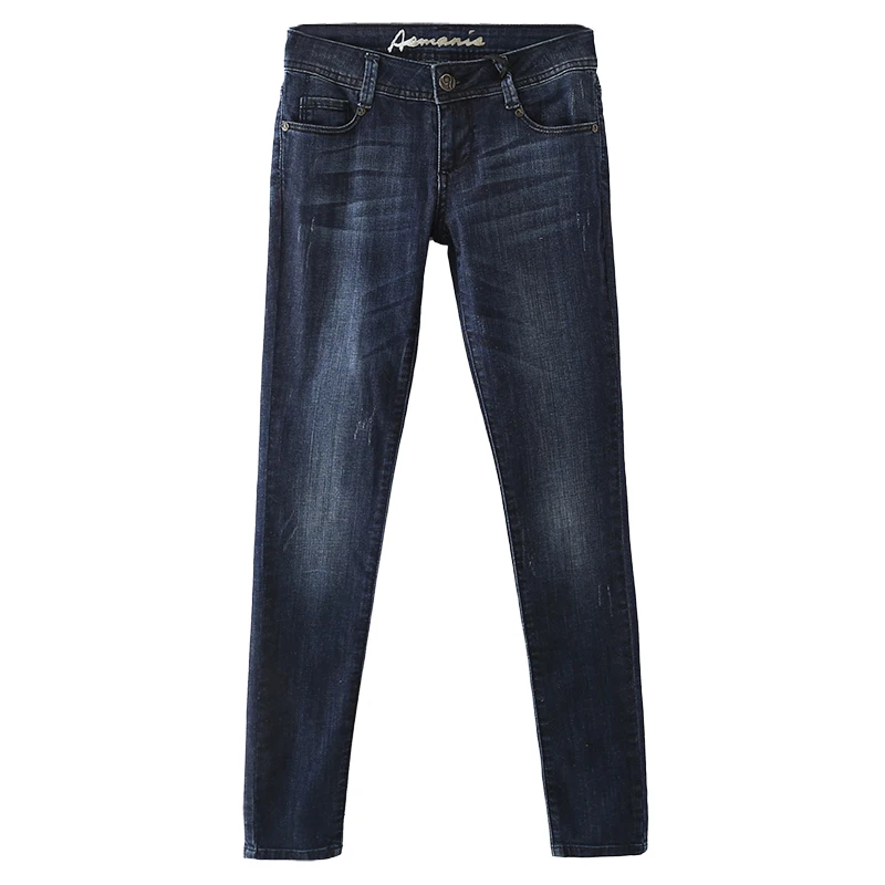 Slim Fit Faionable damesjeans Trendy broek met rechte pijpen Lange lengte Sli Casual comfortabele denimbroek