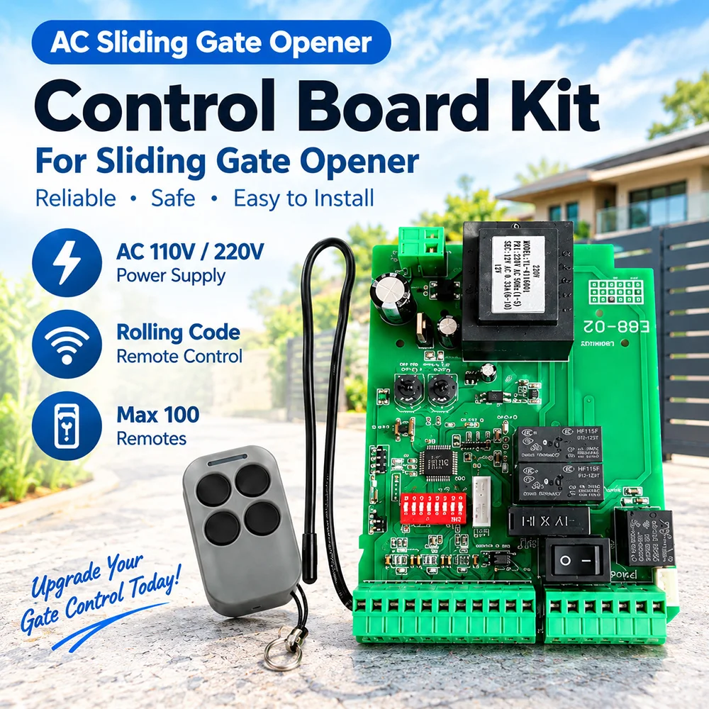 ac-sliding-gate-opener-control-board-kit-110v-220v-with-rolling-code-4-button-remote-up-to-100-remotes