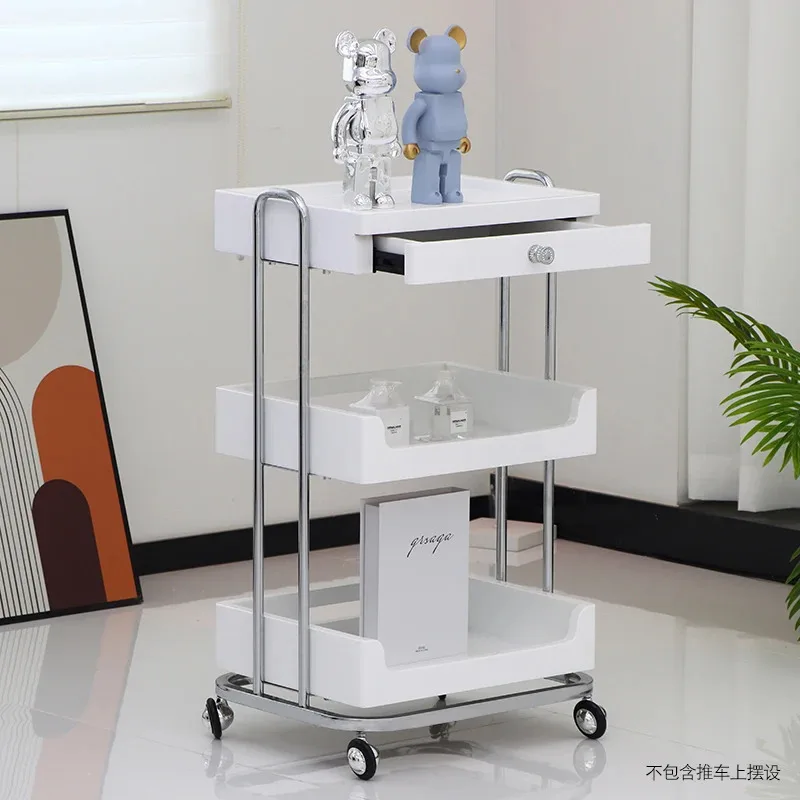 

Metal White Hairdressing Trolley Rolling Portable Beauty Salon Trolley Pasta Drawers Carrello Attrezzi Spa Furniture MQ50TC