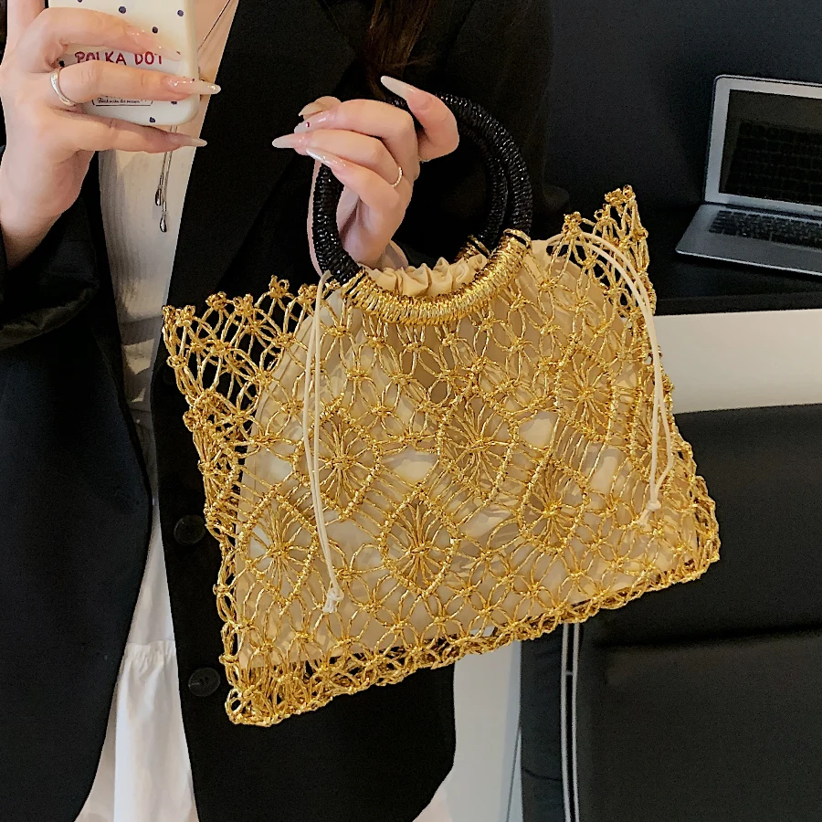 

Texture Women Metal Tote Bag Designer Floral Print Square Handbags Large Capacity Female Shopping Composite Pack Lady Handle Bag