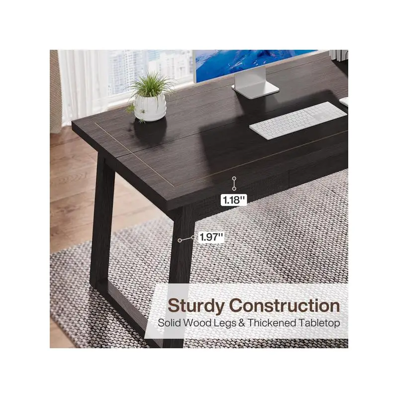 Ergonomic Computer Desk with Adjustable Height and Storage Solutions for Home Office