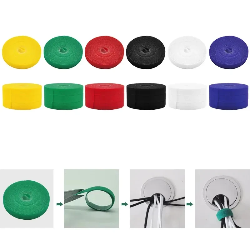 1/3/6Pcs 2M Cable Organizer Cable Management Wire Winder Tape Earphone Mouse Cord Management Ties Protector For Computer Cable