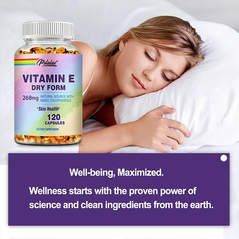

Vitamin E Capsules - Anti-Aging, Beauty & Skincare, Helps Promote Intestinal Flora Digestion, Immune System Booster Supplement