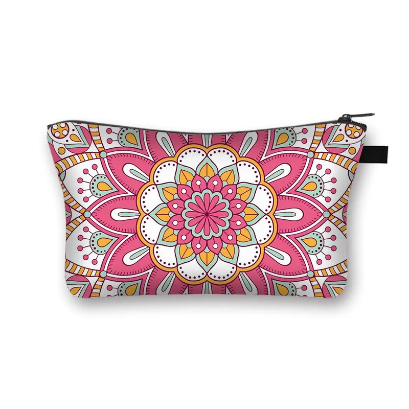 

Datura Flower Printing Cosmetic Bag Women Mandala Pattern Lipstick Bags Make Up Bag Organizer For Travel Mini Toiletry Bags Gift