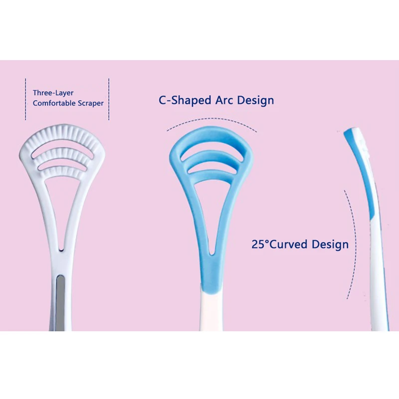 1pcs Portable Tongue Scraper Dental Oral Care Cleaner Fresh Breath Maker Silicone Cleaning Brush Toothbrush Remove Bad Breath