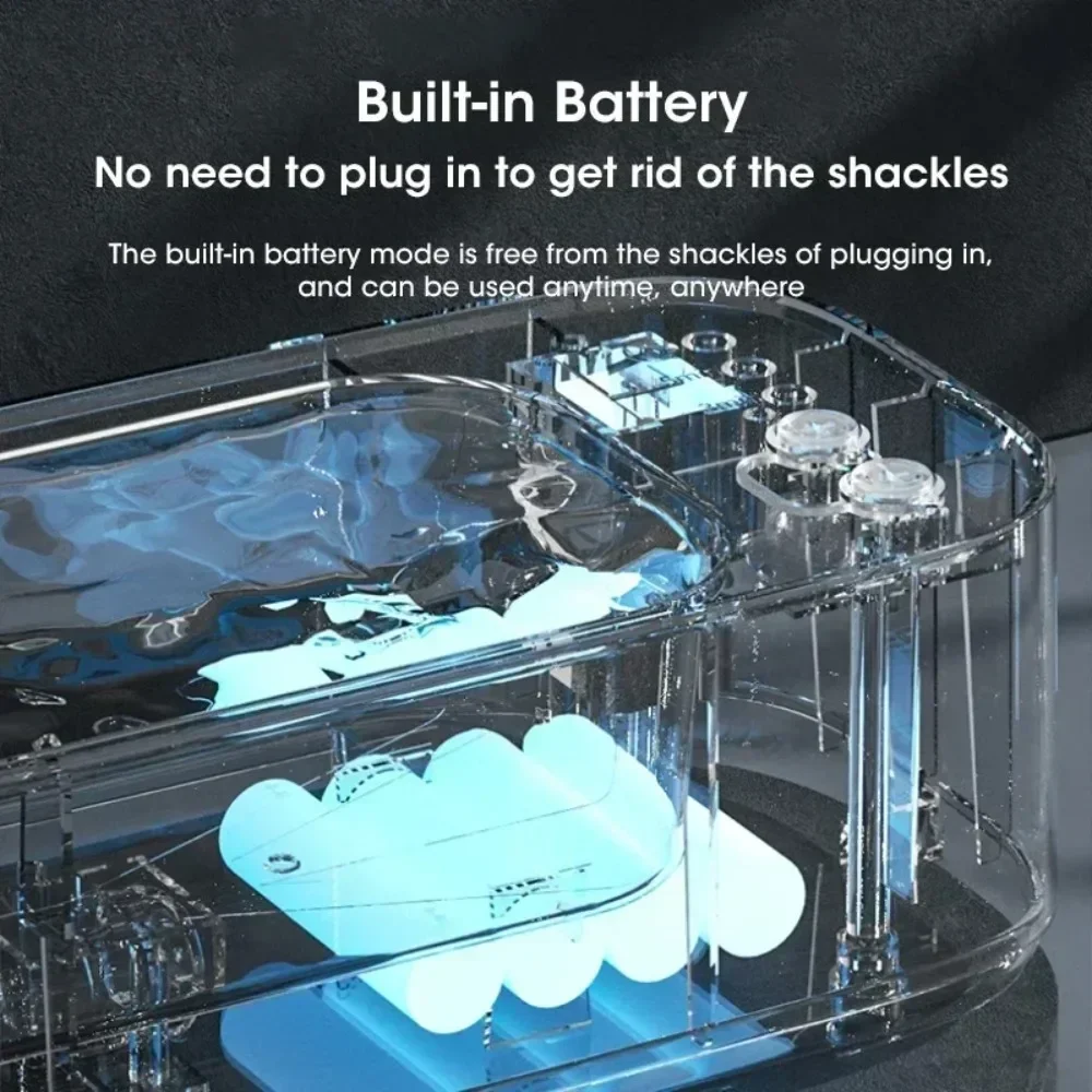 Ultrasonic Jewelry Glasses Cleaner Mini Portable High Frequency Vibration 3 Speed Timer for Home Travel Office