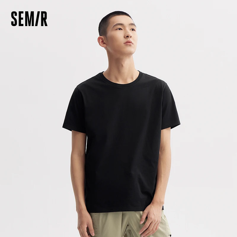 Semir Short Sleeve T-Shirt Men 2024 Summer New Simple Solid Colour Top Slim Pullover Summer Clothing T Shirt