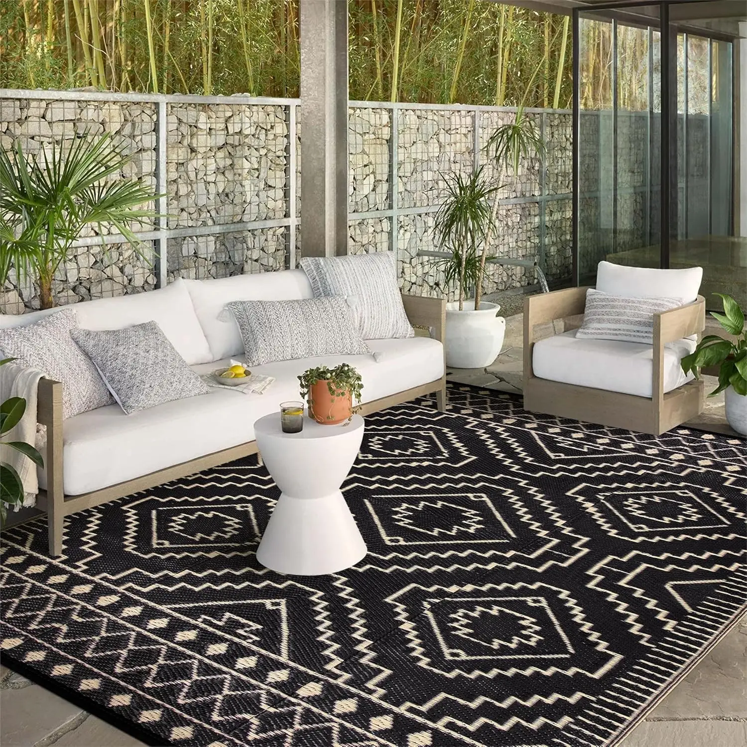 

8x10 Outdoor Rug, Large Waterproof Reversible Plastic Straw Rug for Patios, Indoor/Outdoor Area Rug Lightweight Camping Rug f