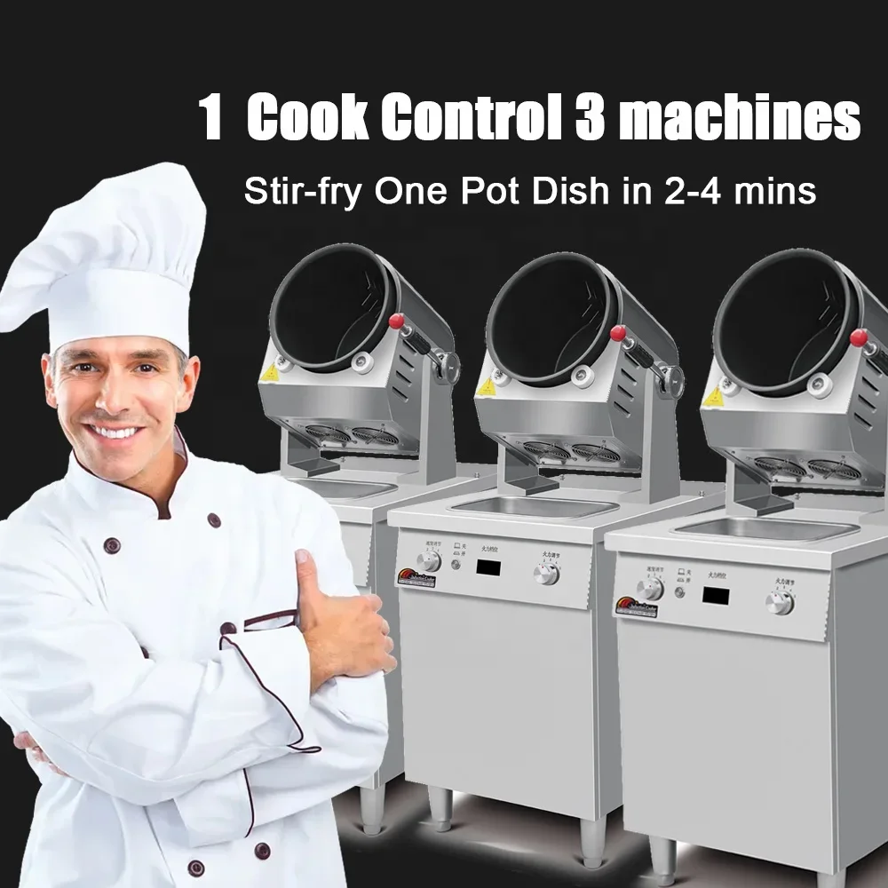 Intelligent Cooking Robot Restaurant Cooker Chef Rotate Rotating Automated Wok Cooking Machine Induction Fry Fried Rice Machine