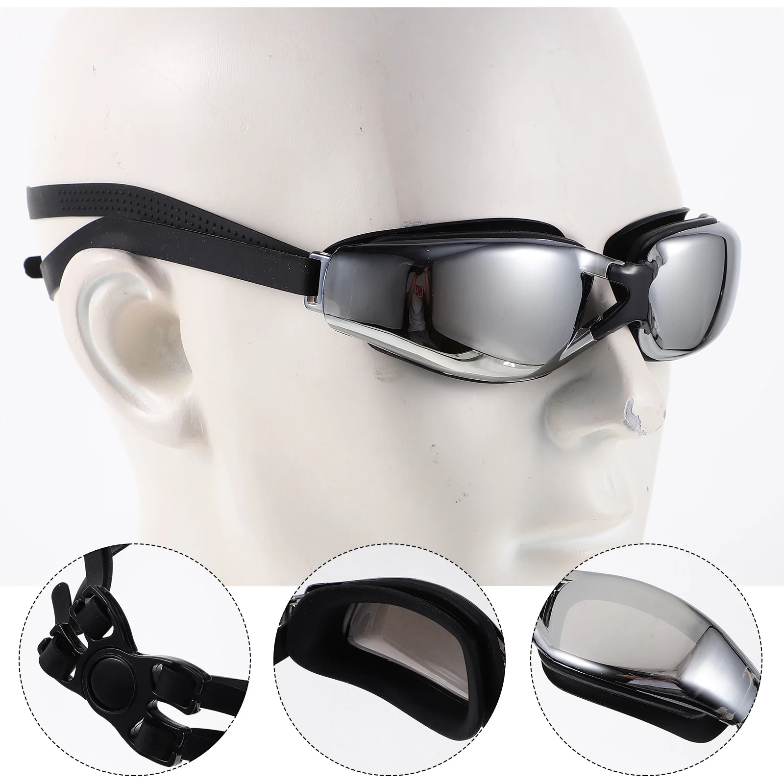 

Myopia Goggles Electroplated Adult Swim Glasses Waterproof Black For Pool Bath Lightweight Portable SmoothEdges Storage