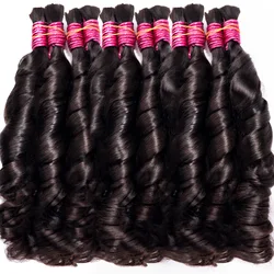 Loose Deep Wave Human Hair Bundles Braiding Extension 100% Human Hair For Women Quick Weave Natural Black Color 18-30 Inch Curly