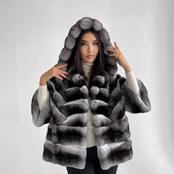 Winter Natural Rex Rabbit Fur Coat Women Short Fur Jackets Chinchilla Fur Best Seller Real Fur Jacket