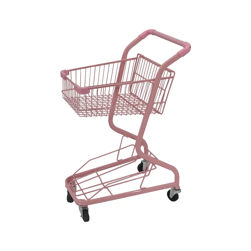 Red stall photo shoot pink girl heart convenience store shopping cart KTV Japanese double layered handcart storage cart