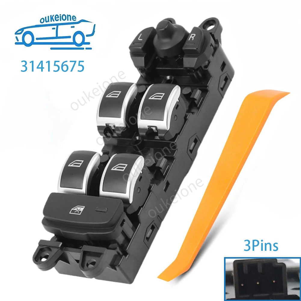 

Для Volvo S60 XC60 2010-2018: Главный переключатель управления стеклоподъемником передней левой двери (электрический), кнопка управления 31415675, автомобильные аксессуары