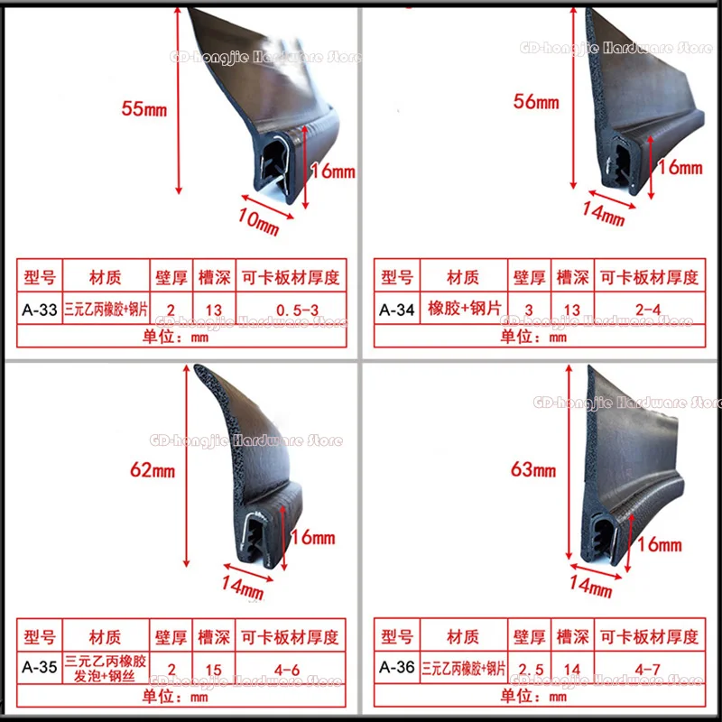 h U Shape General Edge Guards Sealing Strip No-Paste Door Anti-Collision Strip Rubber Corner Shape Edge Banding Strip Keel Strip