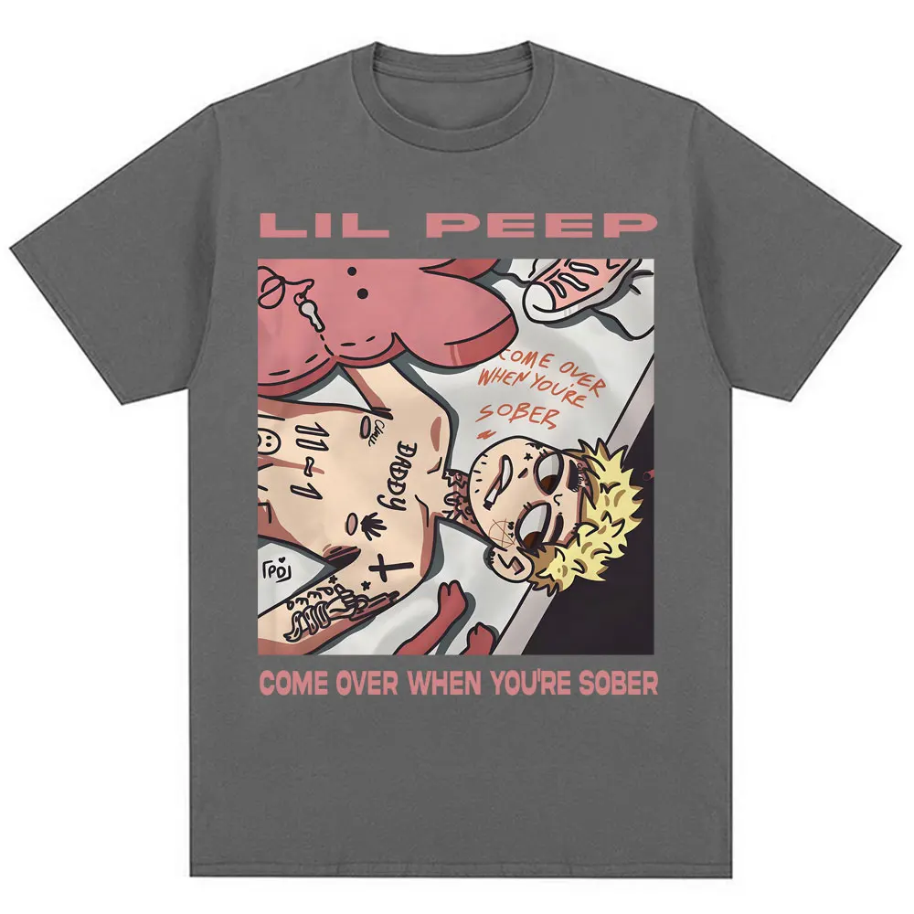 Rapper Lil Peep Come Over When You're Sober Album T Shirt Men Women Fashion Hip Hop T-shirt Oversized 100% Cotton Fans T Shirts