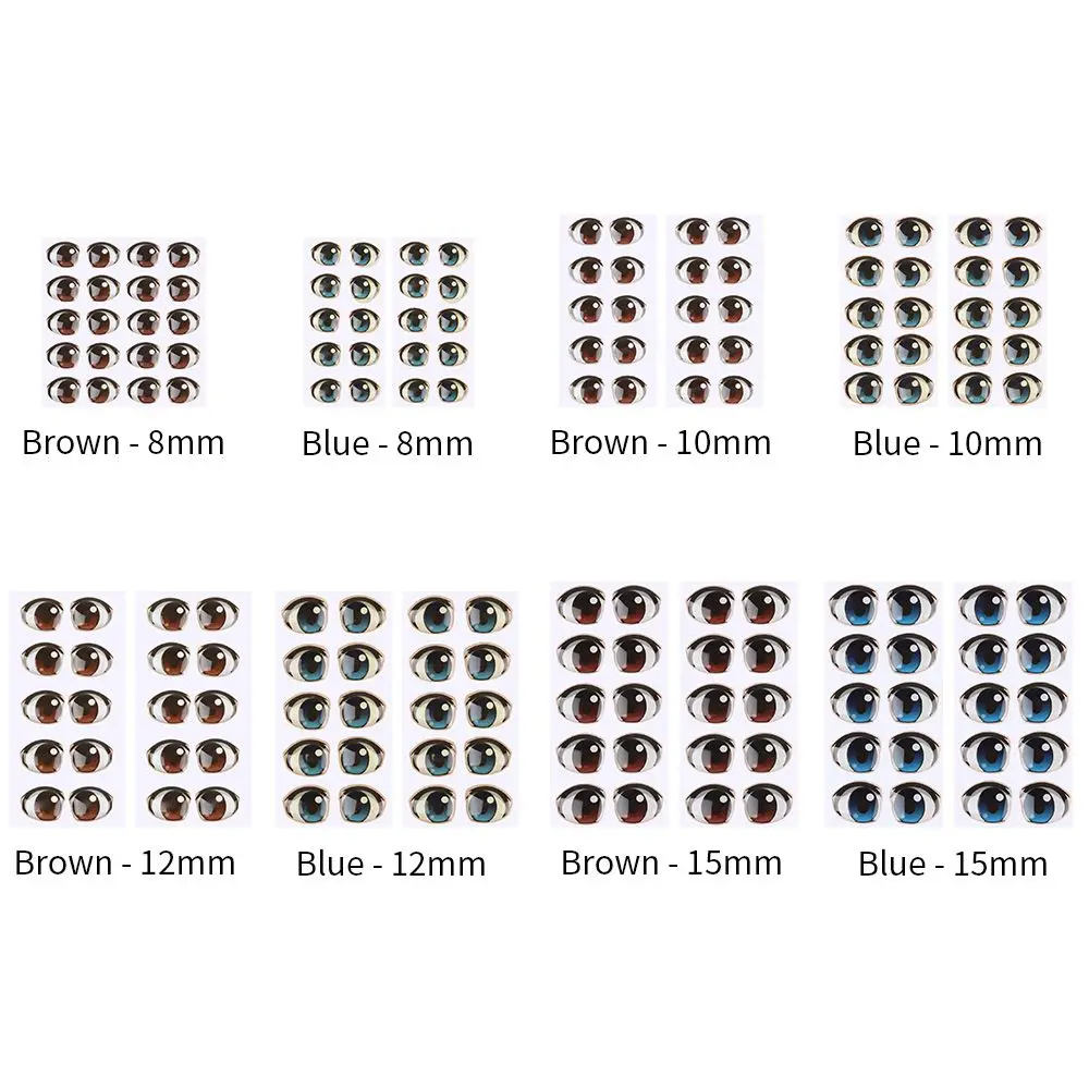 10 Pai Boy/Girl Brown/blue Decals Eye Chips Paper Anime Figurine Doll Face Organ Paster Cartoon Eyes Stickers