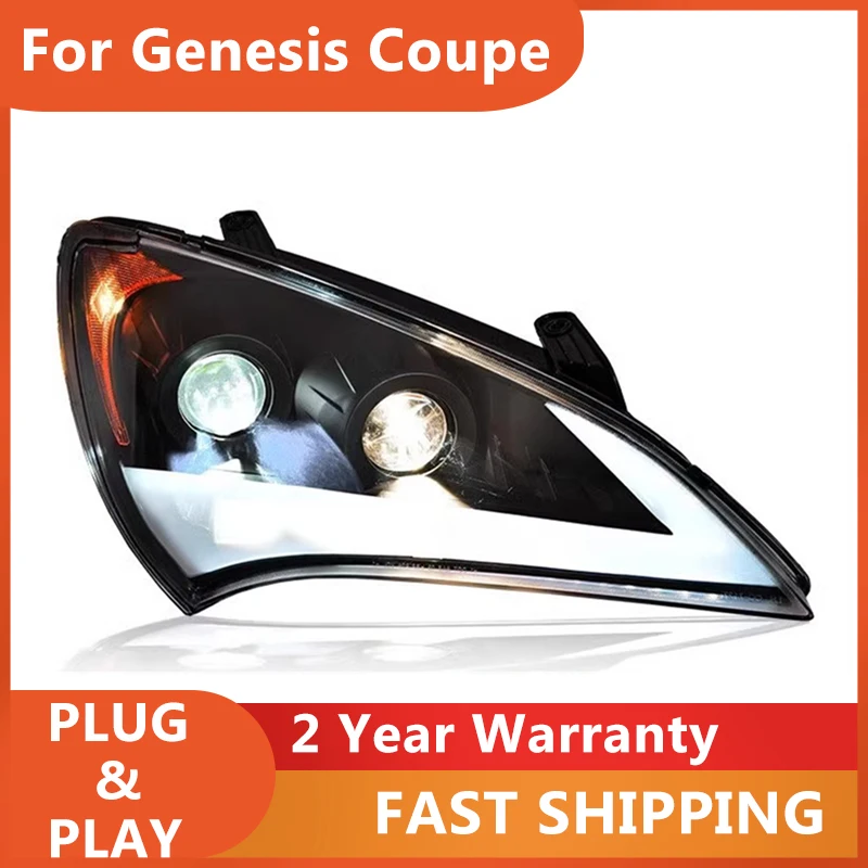 Head Lamp for Hyundai Genesis Coupe Head Lights 2009-2012 Genesis Coupe Headlight DRL Turn Signal High Beam Projector Lens