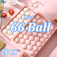 66/33 Ice Ball Mold Hockey Frozen Mini Ball Maker Mold Round  Ice Cube Mold with Lid Ice Tray Box Whiskey Cocktail Kitchen Tools