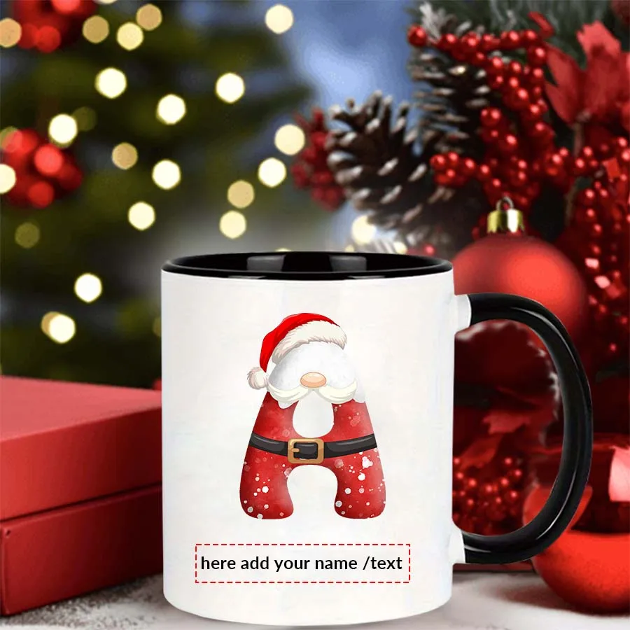 11oz Drop Shipping Custom Ceramic Coffee Drink Bottle Personalized 3D Print Christmas Letters Design Pattern Coffee Mugs