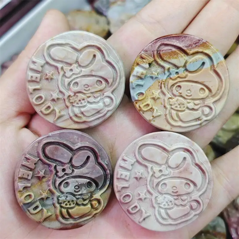 Natural Alxa Agate Cartoon Mini Carving Crystal Love Healing Fengshui Gemstones HomeDecoration Holiday Gift 1PCS
