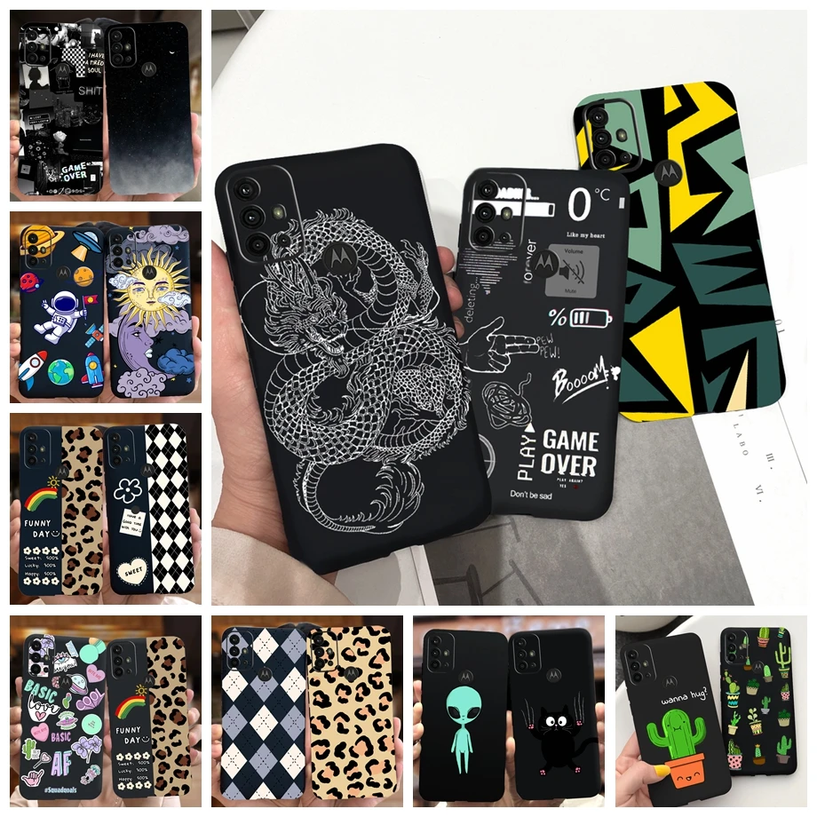 Funda de moda infantil para Moto G20 G30 G10, fundas de teléfono, parachoques suave de silicona negra para Motorola Moto G30 G20 G10 Cool Dragon