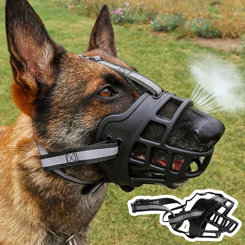 Soft Glue Adjustable Dog Muzzle Anti-biting Chewing Mask Breathable Dog Muzzle Durable Strong Basket Mask Muzzle Dog Supplies