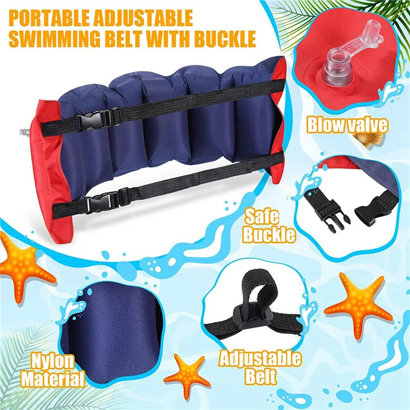 

Swim Belt Pool Flotation Belt Waist Floatation Belt For Adults Adjustable Floating Belt Swim Training Aid Waist Belt,3PC