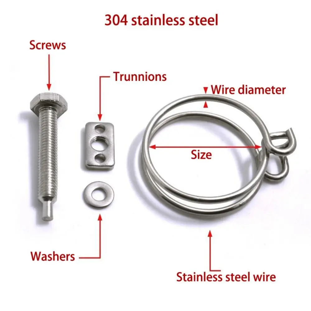1PC Stainless Steel Hose Clamps Double Wire Fixed Throat Hoop Adjustable Fuel Tube Water Pipe Ventilation Pipe Clip Hardware