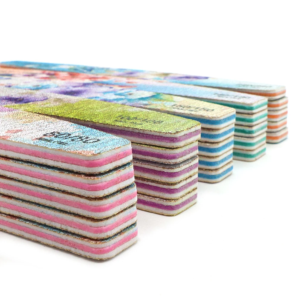 3Pcs Nagel Dateien Für Maniküre 80/100/150/180/240 Grit Bunte Schleifpapier Nagel Puffer Datei entfernen Gel Nagellack Nagel Zubehör