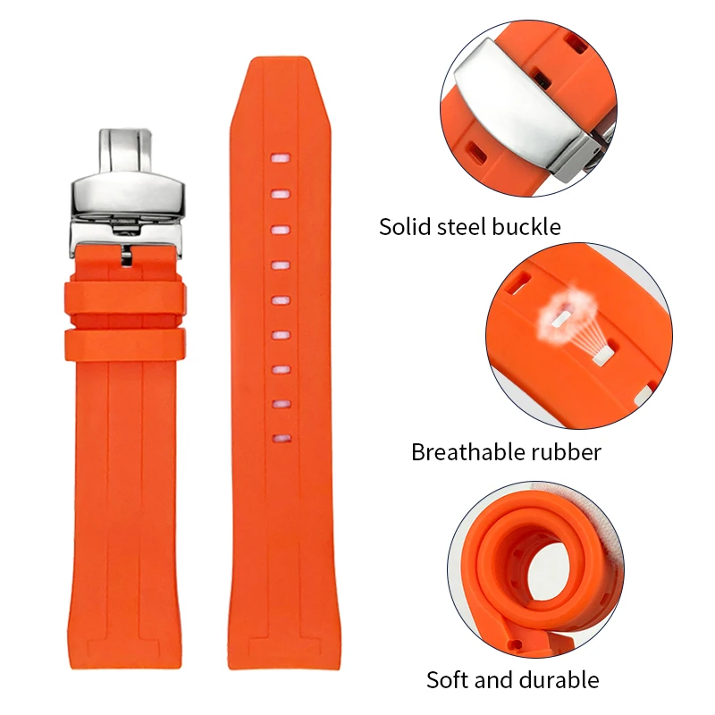 21 مللي متر 22 مللي متر المطاط الرياضة حزام ل تيسو سي ستار T120 منحني مقاوم للماء الغوص سيليكون T 120417 حزام ساعة بديل للرجال