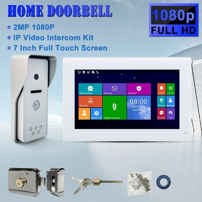 

Video Doorbell 1200TVL Outdoor Camera 120° Viewing Angle IP65 Waterproof Touch Sensor Button Color Night Vision Cat5/6