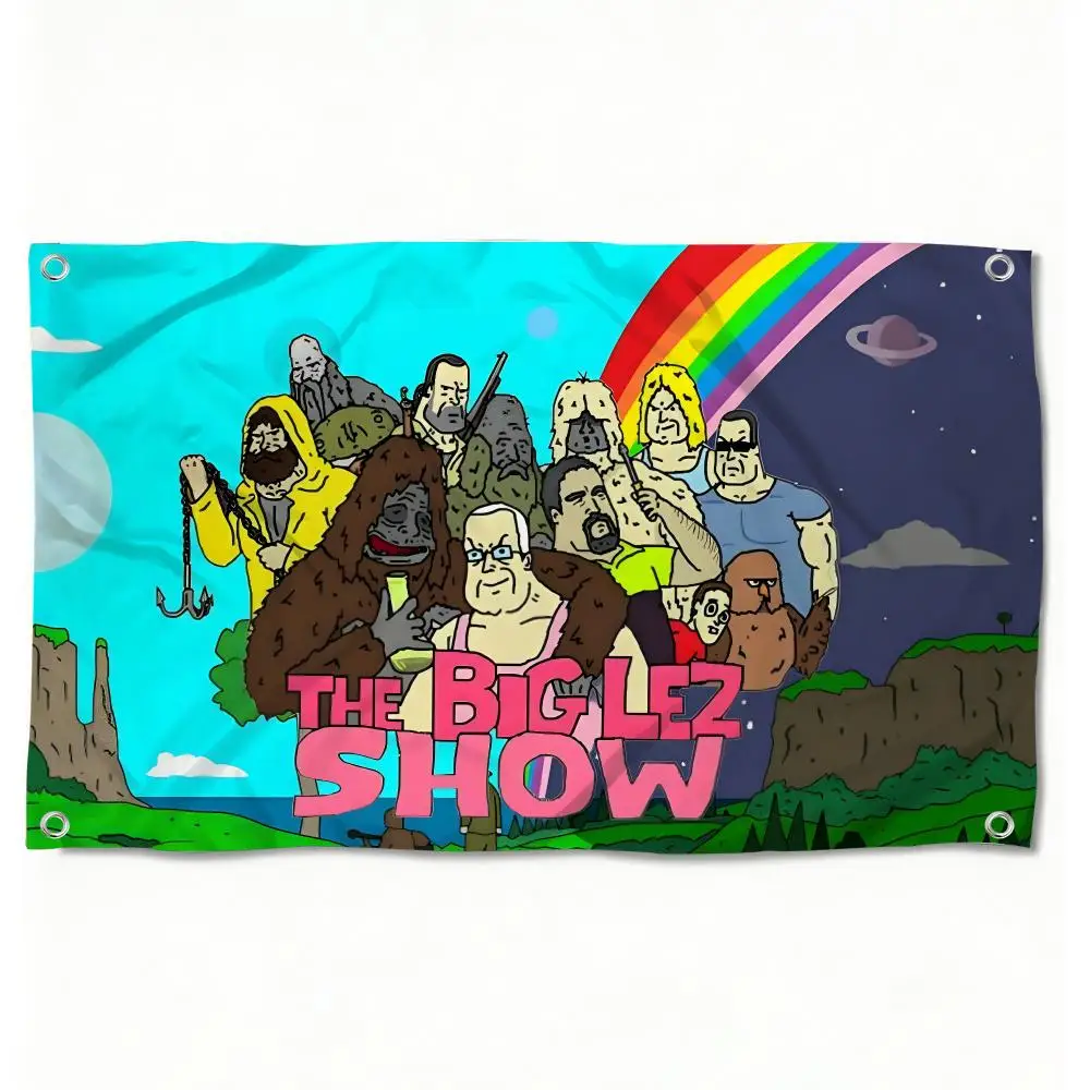 cartoon The B-Big Lez Show Flags Horizontal High Density Knitted Fabric European Simple For Durable Outdoor Indoor Use