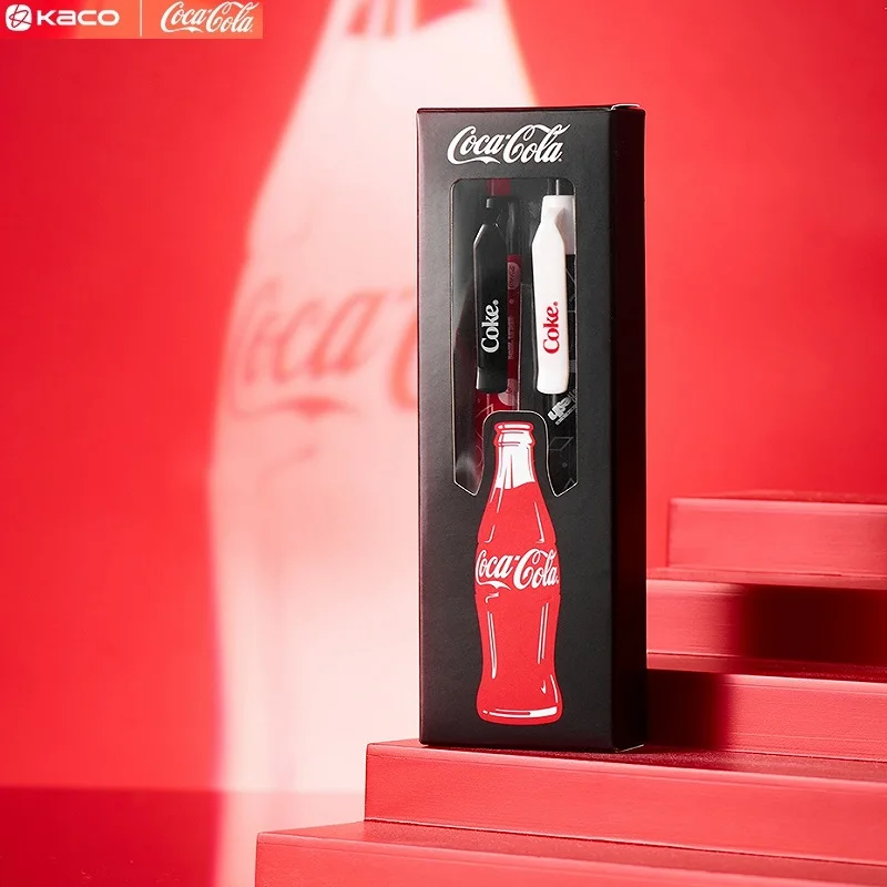 

Гелевая ручка Kaco, 2 шт./компл., гелевая ручка Coca Cola, 0,5 мм, двойной жемчуг, быстросохнущая, не размазывается, гладкие ручки-роллеры для письма, канцелярские принадлежности для студентов