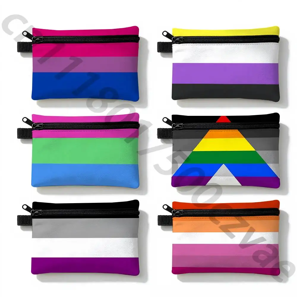 Sexualitys Flag Bag Coin Key Bag Small Wallet Money Pocket Women Men Kid Storage Pouch