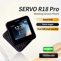 SERVO R18 PRO Rotating Screen Mini Mobile Phone Dual SIM Standby Magic Voice Speed Dial 2G GSM 90° Side Sliding Small Cellphones