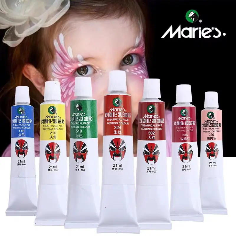 

Marie's Facial Painting Oil Painting Pigments 21ML Washable Body Tattoo Makeup Theatrical Pigment Safe Non-toxic Not Harm Skin