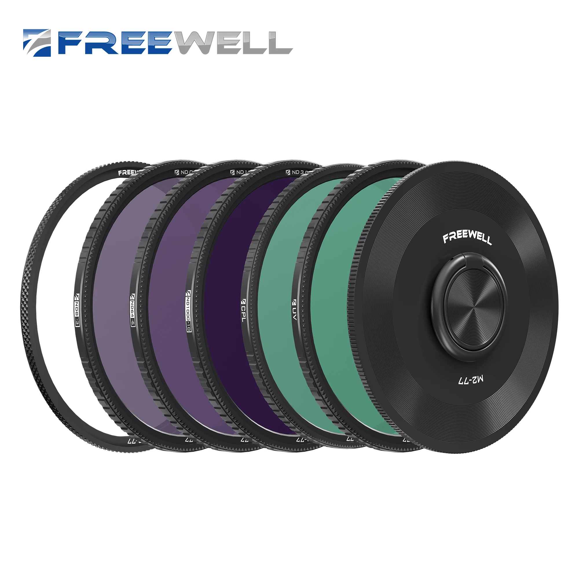 Freewell M2 magnetisch snel verwisselbaar filter, 5-pack ND8, ND64, ND1000, CPL, UV-filters, direct verwisselbaar, accessoires voor camerafotografie