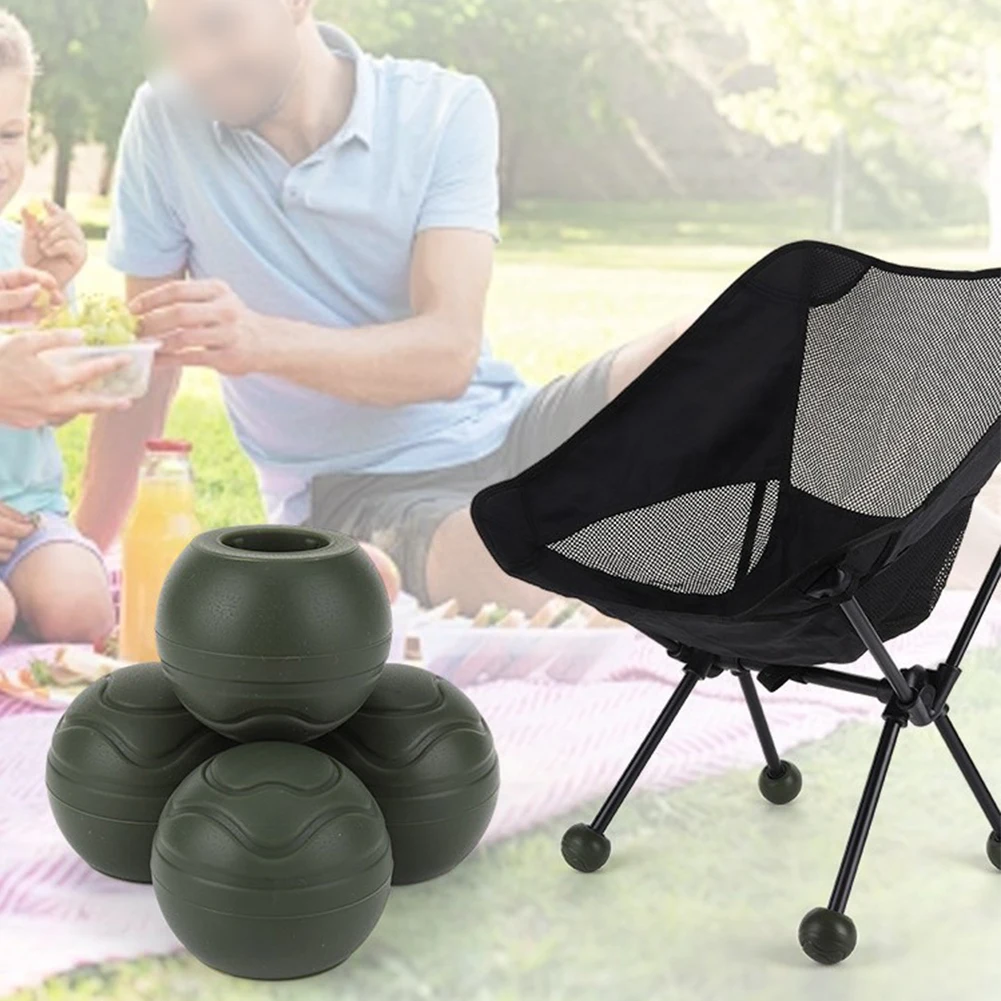 

4Pcs Camping Chair Leg Cap Anti-Slip Stabilizing Silicone Ball Feet Outdoor Chair Leg Tips Ball Cap For Rugged Uneven Surfaces