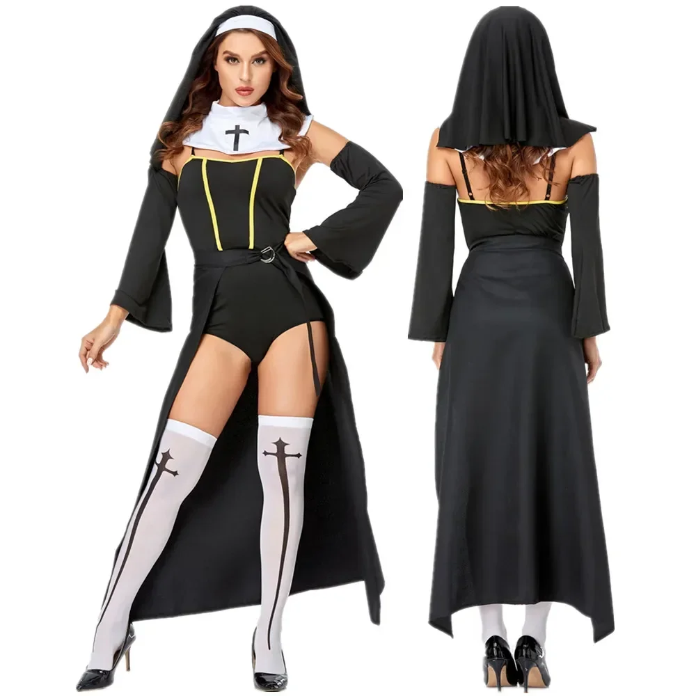 

Sexy Nun Adult Costume Cosplay Church Missionary Sister Fancy Dress