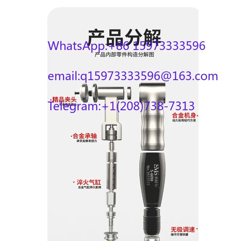 High Frequency Oscillating Pneumatic Lapping File Tool, Air Powered Ultra-sonic Polisher for Metal Mold Trimming, Fine Grinding